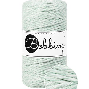Bobbiny Mint Shake Corda di Macrame 3mm 100m - single attorcigliata corda di cottone