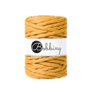 Bobbiny Mustard Premium Corda di Macrame 9mm 30m - single attorcigliata corda di cottone