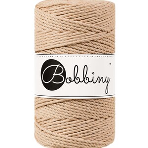 Bobbiny Biscuit corda di macrame 100m 3mm 3ply - attorcigliata corda di macrame