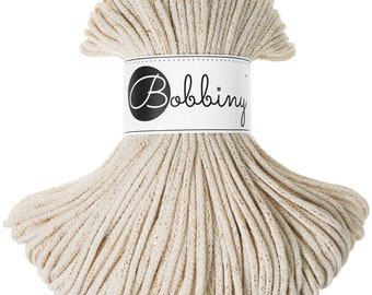 Golden Natural Bobbiny Cotton Cord: 5mm, 54 Yards