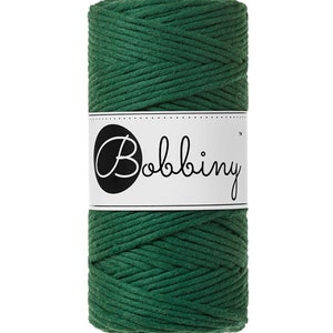 Bobbiny Pine Green Corda di Macrame 3mm 100m - single attorcigliata corda di macrame