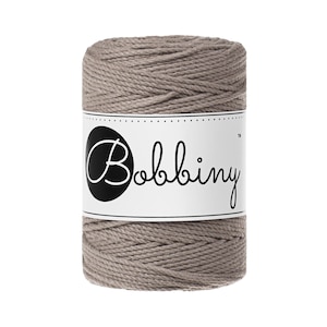 Bobbiny Coffee  corda di macrame 100m 1,5mm 3ply - attorcigliata corda di macrame