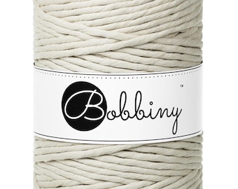 Cashmere Beige Macrame Cord: 5mm Single Twist Recycled Cotton, 108 Yards