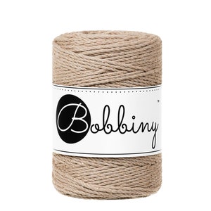 Bobbiny Golden Sand corda di macrame 100m 1,5mm 3ply - attorcigliata corda di macrame