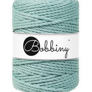 Bobbiny Duck Egg Blue corda di macrame 100m 3mm 3ply - attorcigliata corda di macrame