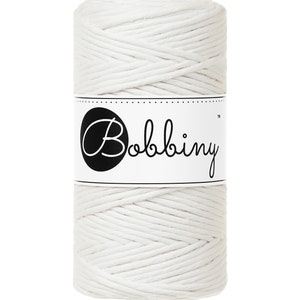 Bobbiny Off White  Corda di Macrame 3mm 100m - single attorcigliata corda di cottone