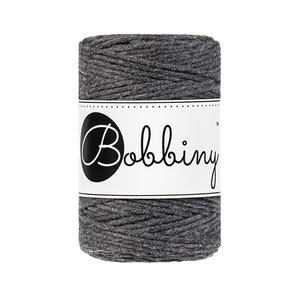 Bobbiny Charcoal Baby Corda di Macrame 1.5mm 100m - sigle attorcigliata corda di macrame