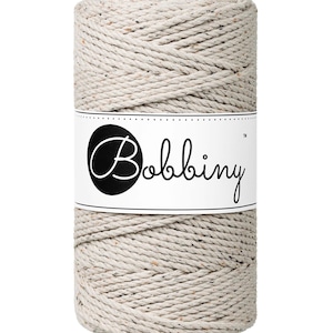 Bobbiny Leopard corda di macrame 100m 3mm 3ply - attorcigliata corda di macrame