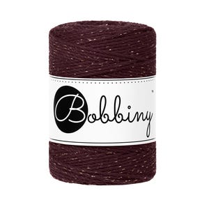 Bobbiny Golden Burgundy corda di macrame 100m 1,5mm 3ply - attorcigliata corda di macrame