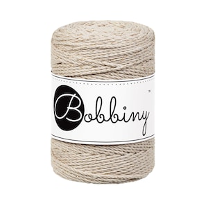 Bobbiny Golden Espresso corda di macrame 100m 1,5mm 3ply - attorcigliata corda di macrame