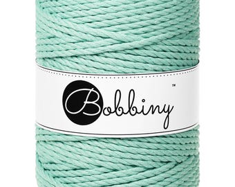 Bobbiny Jelly Mint Macrame Rope: 5mm Recycled Cotton Cord, 108 yds