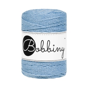 Bobbiny Perfect Blue corda di macrame 100m 1,5mm 3ply - attorcigliata corda di macrame