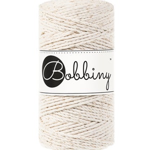 Bobbiny Golden Natural  corda di macrame 100m 3mm 3ply - attorcigliata corda di macrame