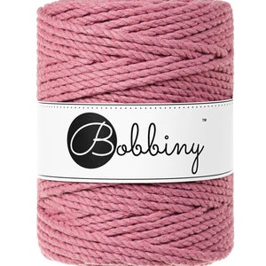 Bobbiny Blossom corda di macrame 100m 3mm 3ply - attorcigliata corda di macrame