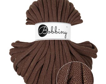 Bobbiny Shiny Chocolate Brown Braided Cotton Cord 9mm: 32.8 yds