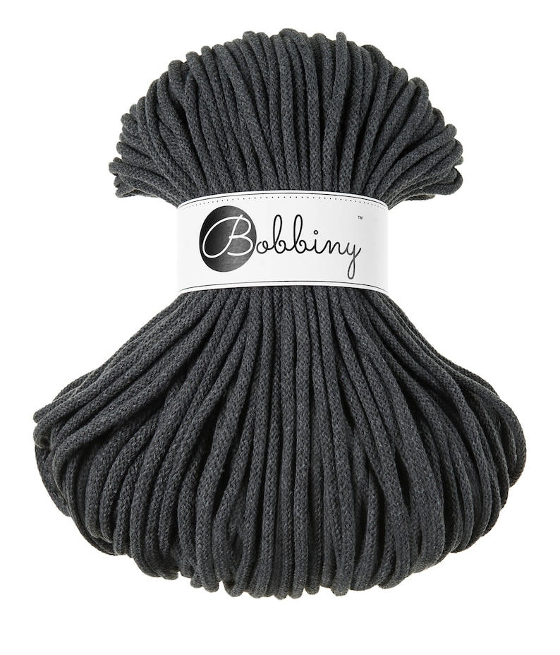 5mm Black Cotton Cord 108 yards 100 meters chunky yarn macrame cord cotton rope Bobbiny