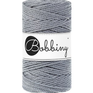 Bobbiny Steel  corda di macrame 100m 3mm 3ply - attorcigliata corda di macrame
