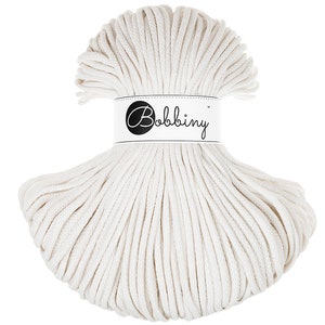 Cordon en coton blanc cassé 3 mm, 108 yards (100 mètres) - Cordon en coton tressé, cordon en coton recyclé certifié