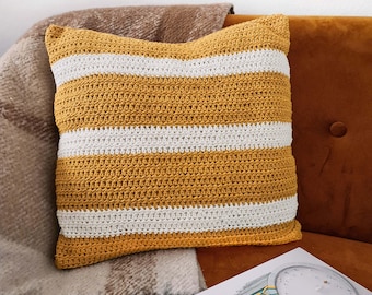 Striped Crochet Pillowcase Pattern -Bobbiny - PDF Digital Download
