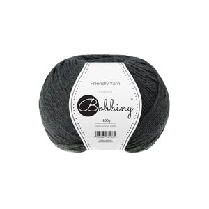 Bobbiny Charcoal Friendly Yarn 100 g - Gevlochten katoengaren, gecertificeerd gerecycled katoen
