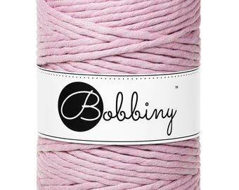 Dusty Rose Macrame Cord: 5mm Single Twist Recycled Cotton, 108 Yards