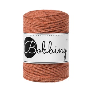 Bobbiny Terracotta corda di macrame 100m 1,5mm 3ply - attorcigliata corda di macrame