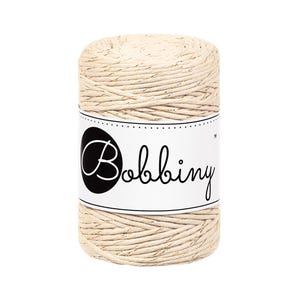 Bobbiny Warm Beige Baby Corda di Macrame 1.5mm 100m - sigle attorcigliata corda di macrame