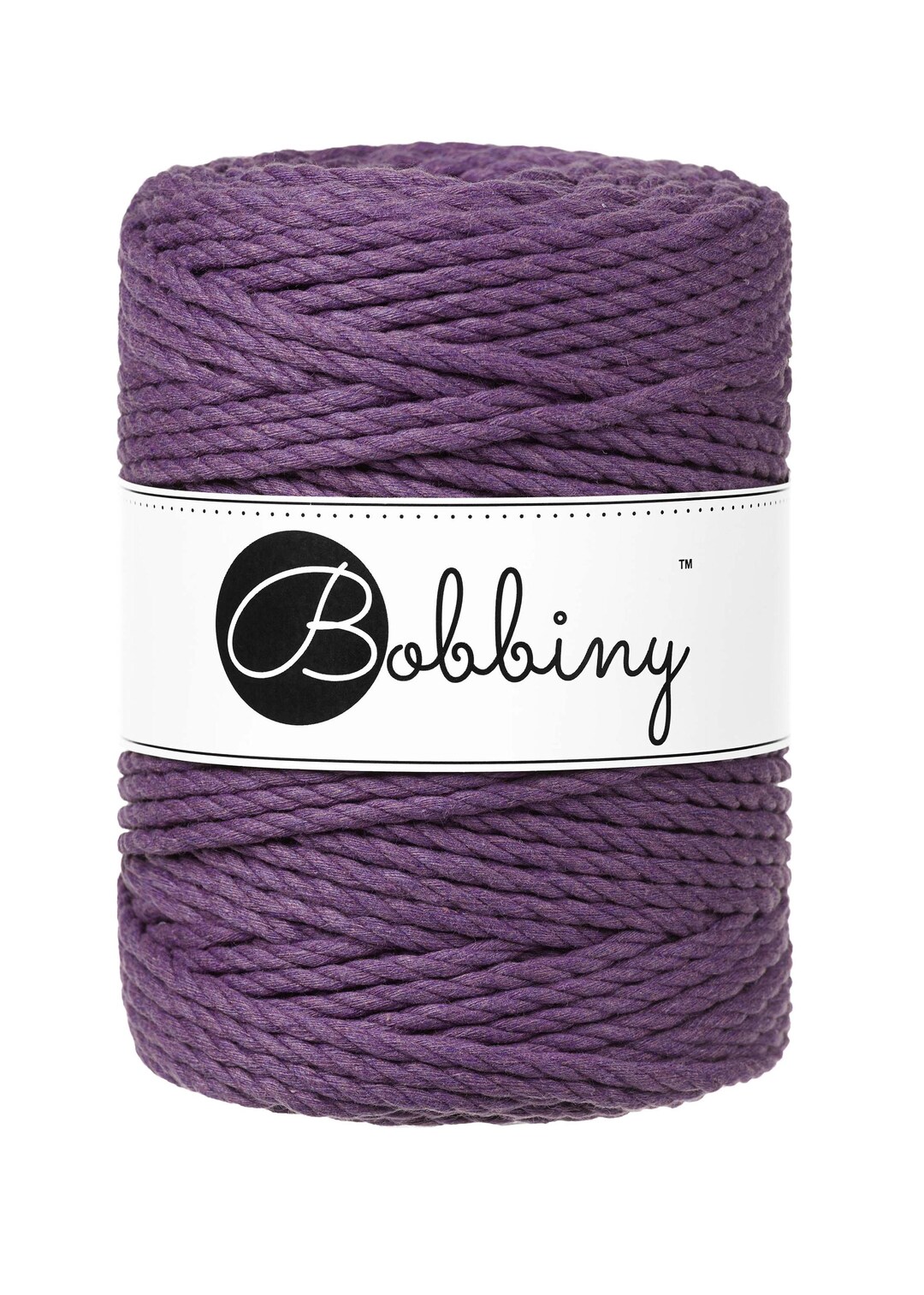 Bobbiny Violet 3ply Macrame Rope 5mm, 108 Yards (100 Meters) - 3-strand ...