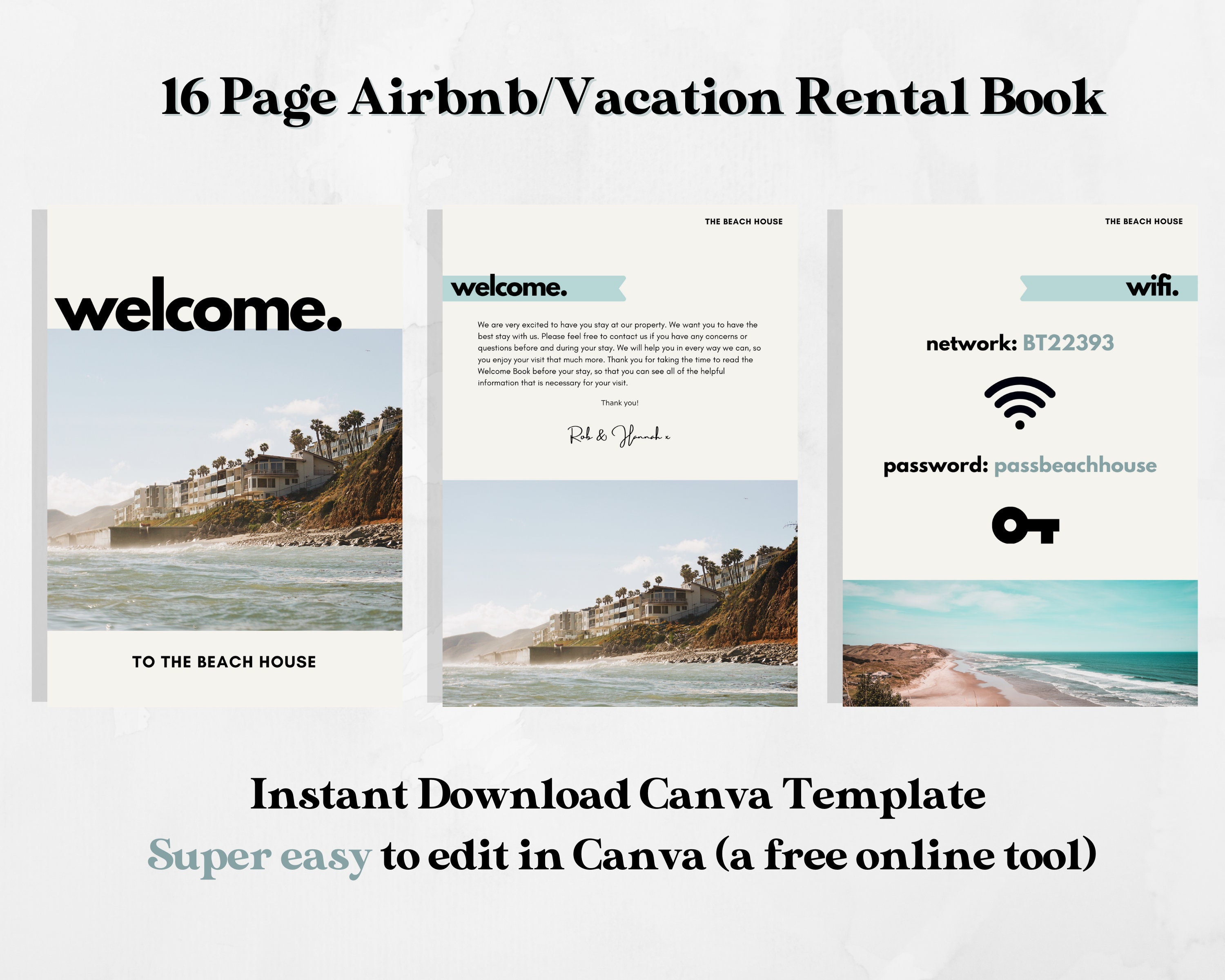 airbnb template welcome book