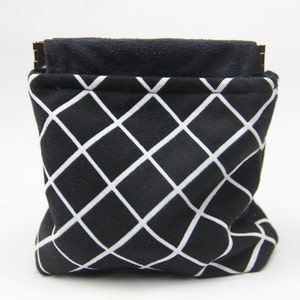 Charger case, Cosmetic pouch, Ditty bag, Make-up Case, Travel pouch / Indigo black&white checked
