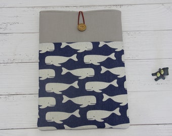 Christmas Whale Print Laptop Sleeve | Adorable Whale Pattern Case for MacBook Air 13" 15" | Cute Protective Cover for HP Dell | Holiday Gift