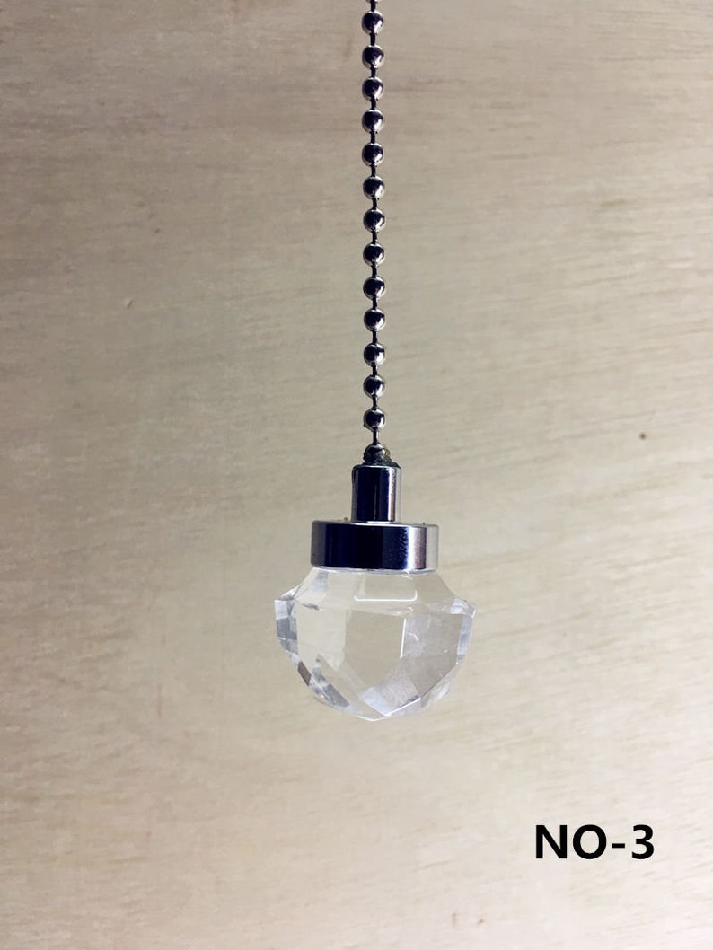 Light Pull Chain Cord Clear Crystal Chrome Bathroom Choose 100 Etsy