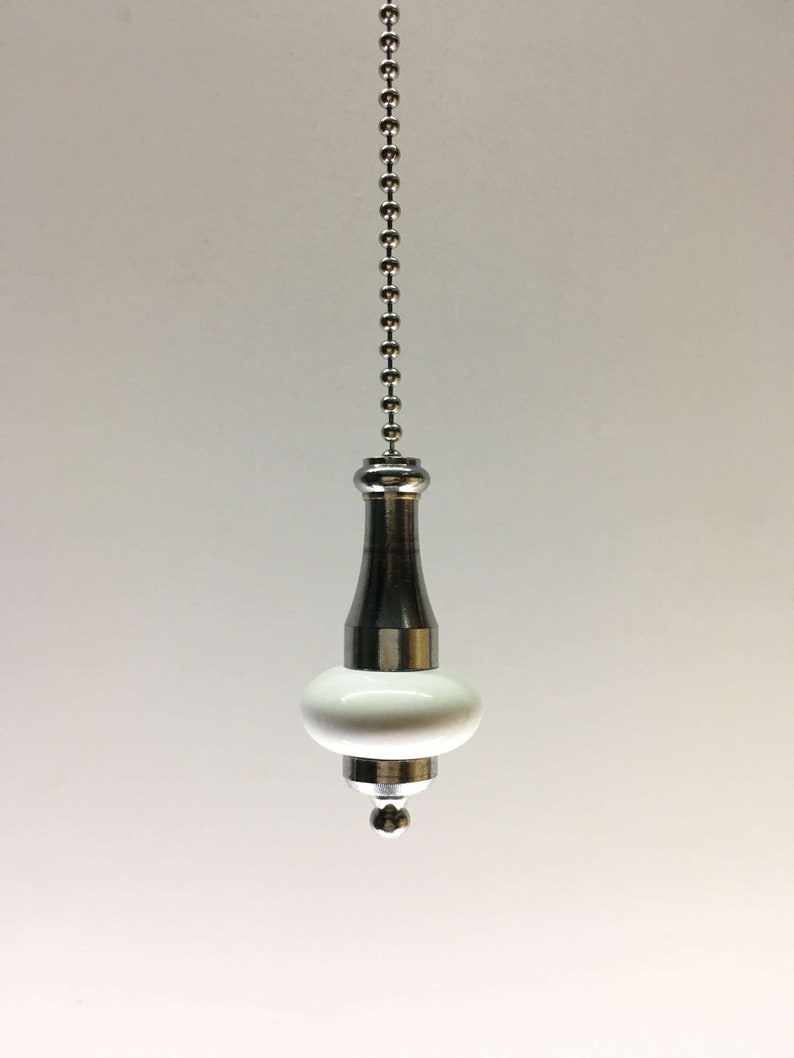 Light Pull Cord Porcelain Chrome Chain Bathroom Ceiling Fan Etsy Ireland