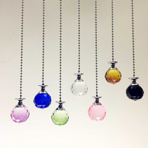 Light Pull Chain Cord Round Crystal Chrome Bathroom Choose 100 Etsy