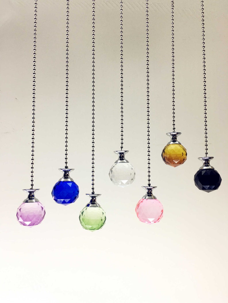 Light Pull Chain Cord Round Crystal Chrome Bathroom Choose 100 Etsy