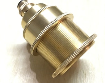 ES E27 Brass Cord Grip Pendant Lampenhalter für Vintage Bulbs+2 Shade Ringe
