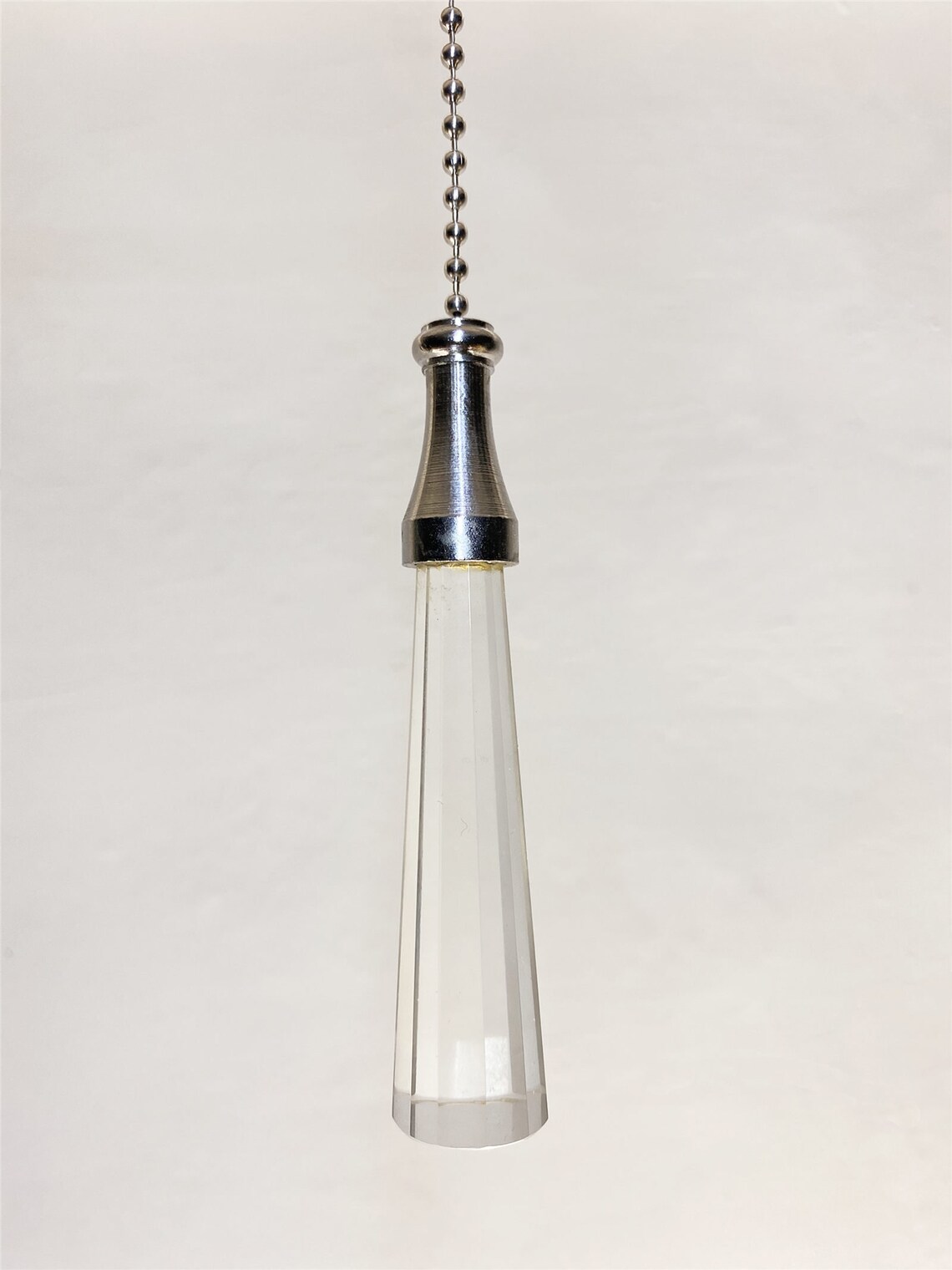 Light Pull Cord Acrylic Crystal Chrome Chain Bathroom Ceiling Etsy