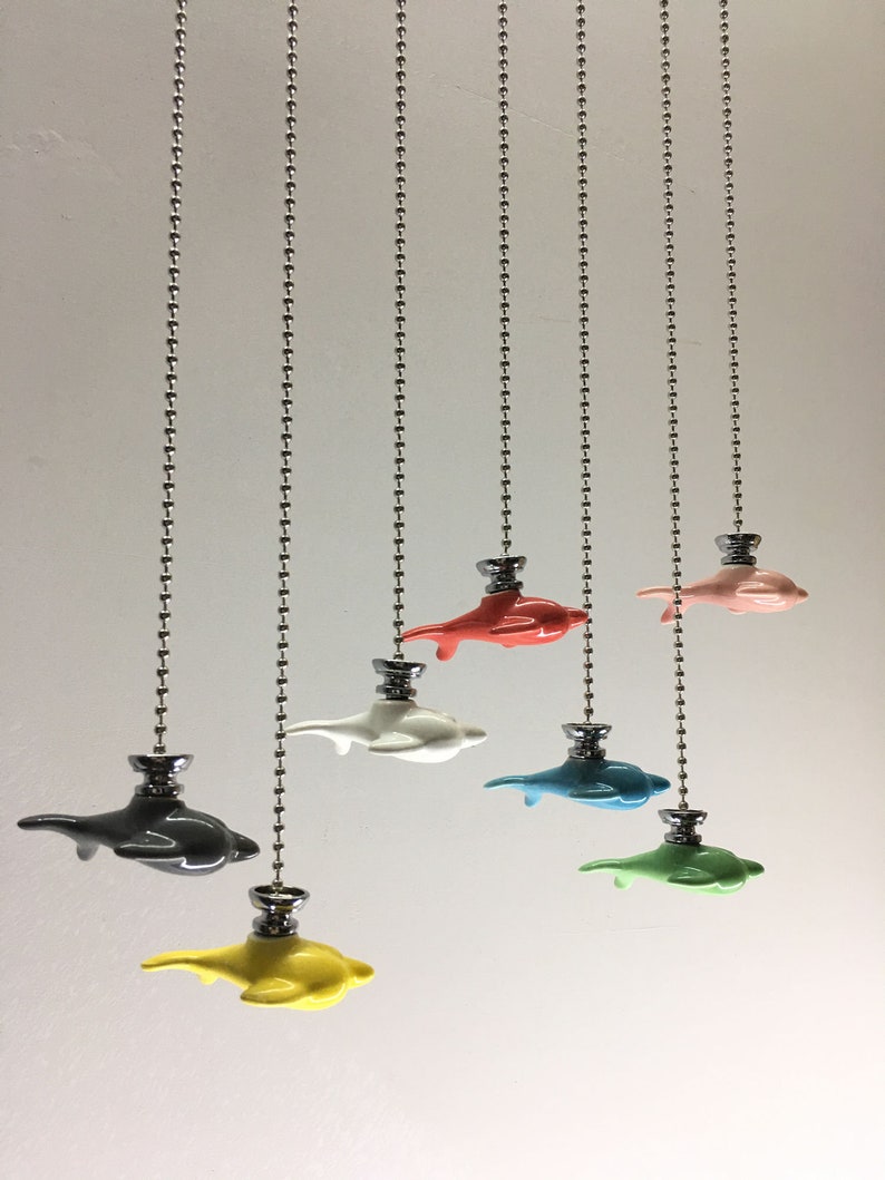 Light Pull Chain Cord Ceramic Dolphin For Bathroom Choose Etsy