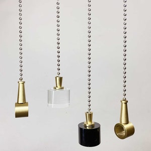 Light Pull Cord Crystal Brass Chrome Chain Bathroom Ceiling Fan Switch Pull Hand - Etsy