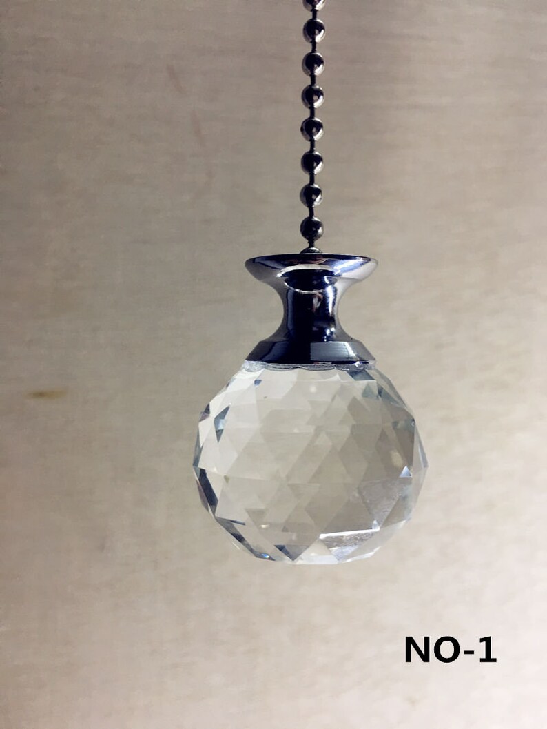 Light Pull Chain Cord Clear Crystal Chrome Bathroom Choose 100 Etsy
