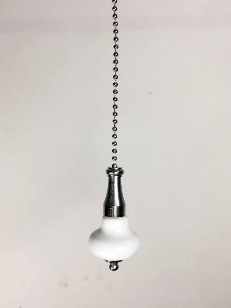 Light Pull Cord Ceramic Chrome Chain 1M Bathroom Ceiling Fan Etsy UK