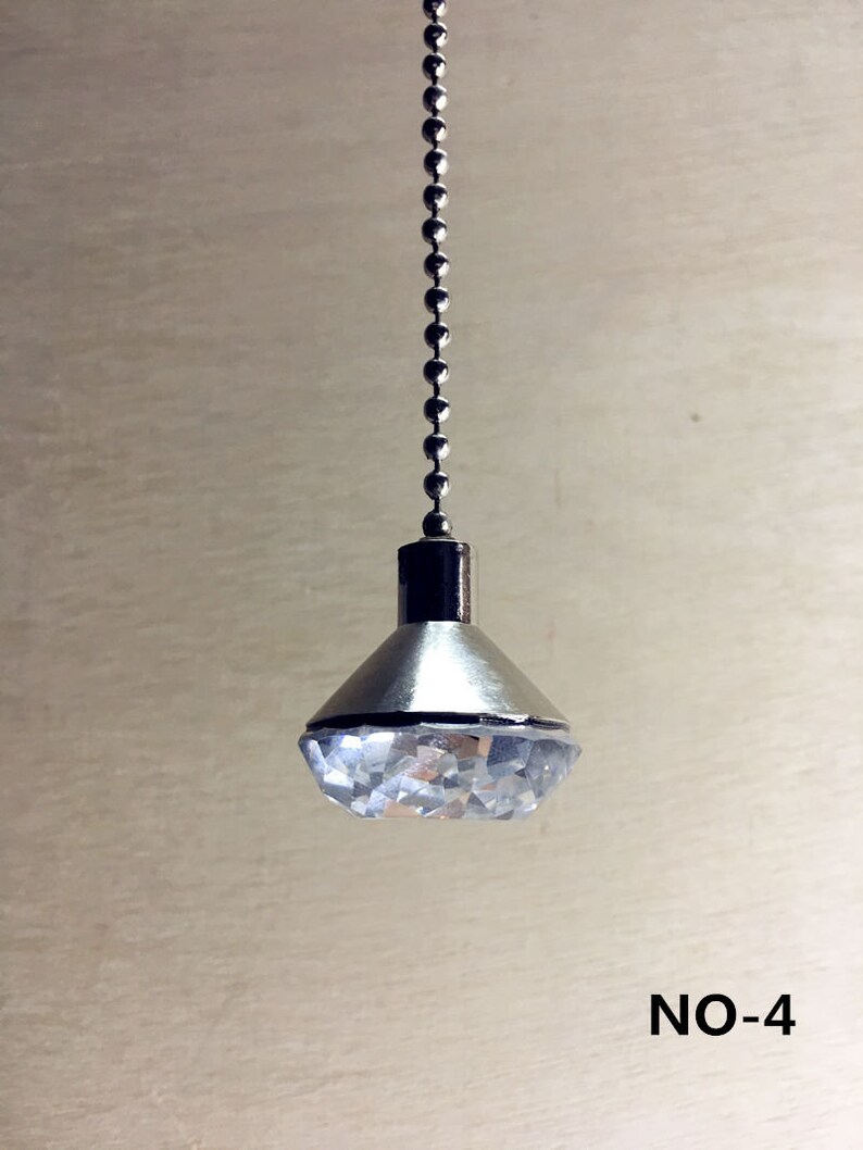 Light Pull Chain Cord Weight Clear Acrylic Crystal Chrome Etsy