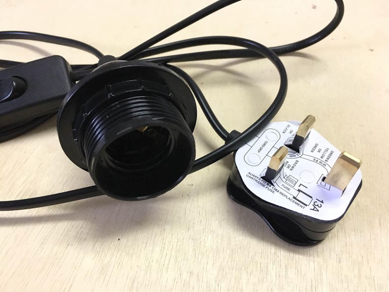 E27 3 Pin UK 3A Plug in Light Bulb Holder With Inline Switch & Etsy