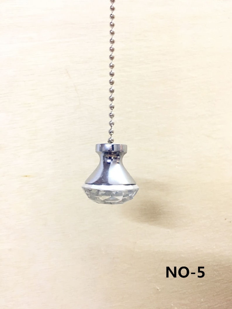 Light Pull Chain Cord Weight Clear Acrylic Crystal Chrome Choose 100cm