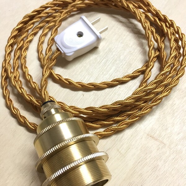 thumbnail image 2 of Sun_Sone Plug-In Pendant Light Kit – Fabric Cord & E27 Metal Holder – 2m Or 4m 2 of 4