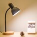 Oak table lamp / Table lamp / wooden Reading lamp / Black Metal Desk Lamp /  US UK EU Pulg 