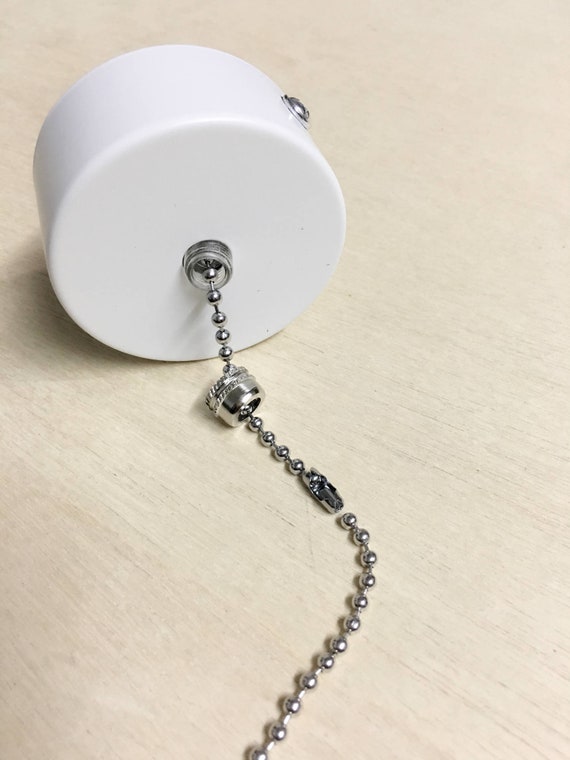 White Cover Ceiling Fan Light Wall Light Pull Chain Switch 100cm 150cm Chrome Chain