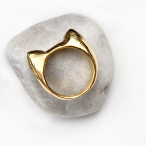 Handmade Cat Ring| Cat Ears Ring| Kitty Ring| Love Cats Ring| Solid Handcarved Cat Ring| Handmade Cat Ear Ring | Minimal Animal Cat Jewelry