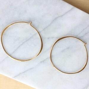 Solid Gold Hoops /Handmade Hammered Hoop Earrings / Illusion Hoops / Interlocking Hoops / Continuous Hoops / Delicate lightweight Gold Hoops