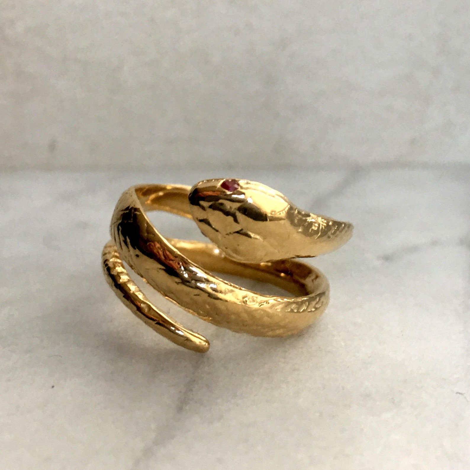 Coiled Snake Ring Serpent Coil Ring solid Snake Ring Etsy